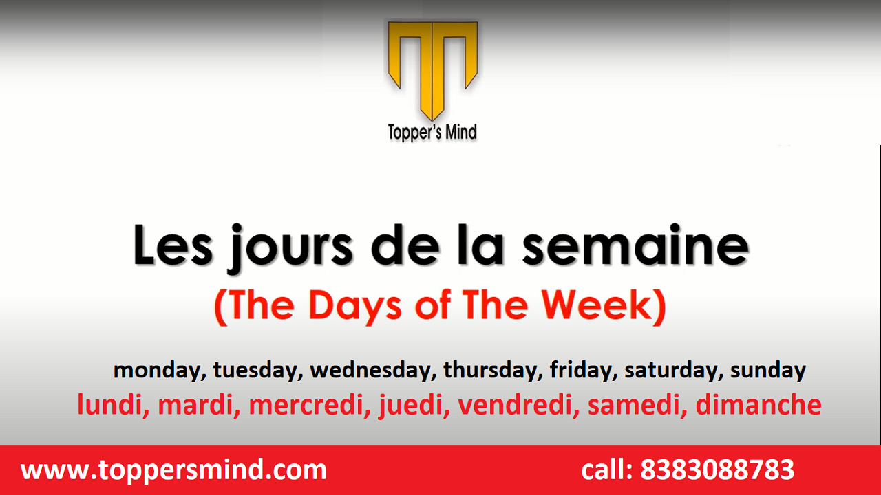 days of week in French