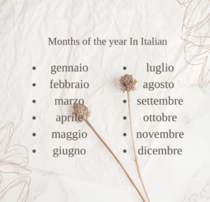 Months name in Italian