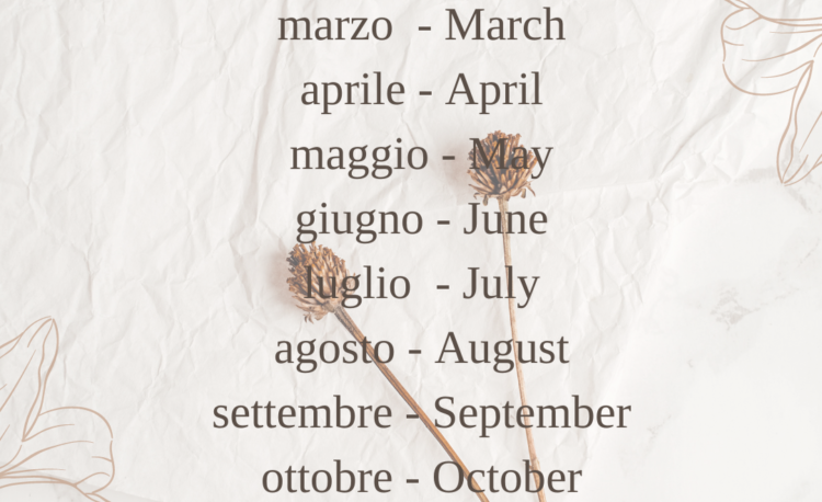Months of the year in Italian